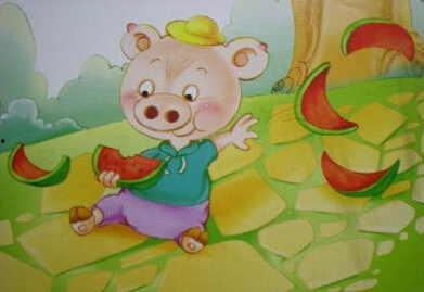 小猪吃瓜蛋糕,甜蜜滋味，欢乐时光